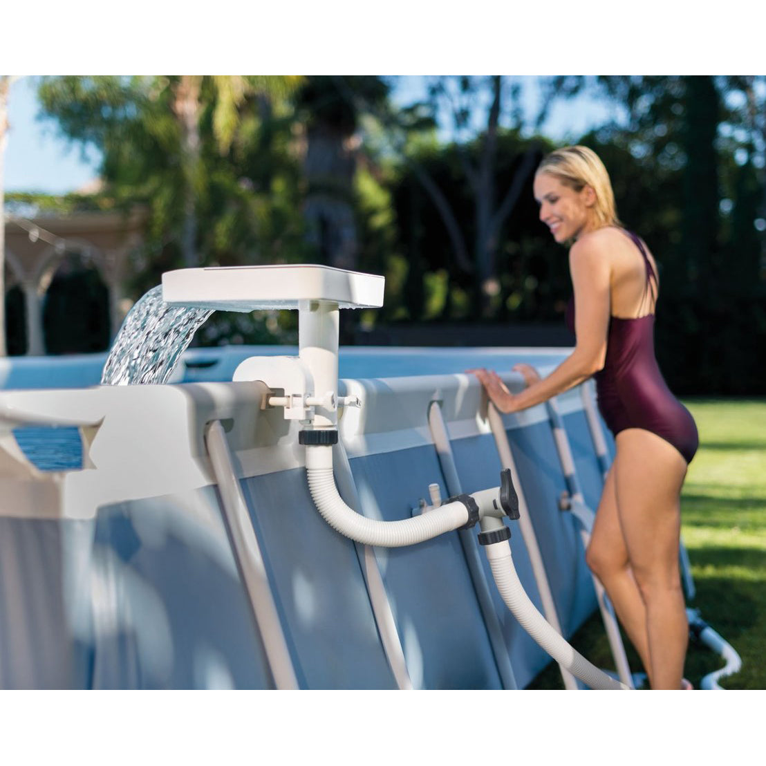 Intex 28090E Above Ground Pool 3 Colored LED Relaxing Waterfall Cascade (Used) - VMInnovations