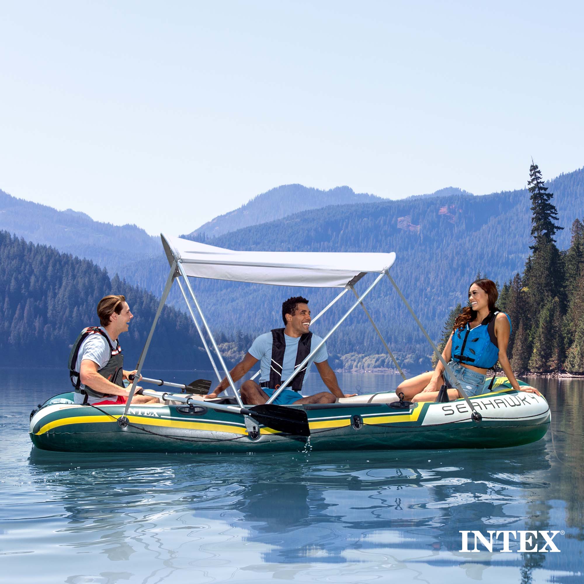 Bimini Top Sun Shade for Mariner, Seahawk, Excursion, & Challenger Boats (Used) - VMInnovations