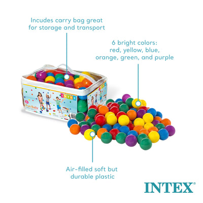 100-Pack Intex Small Plastic Multi-Colored Fun Ballz For A Ball Pit (Open Box)