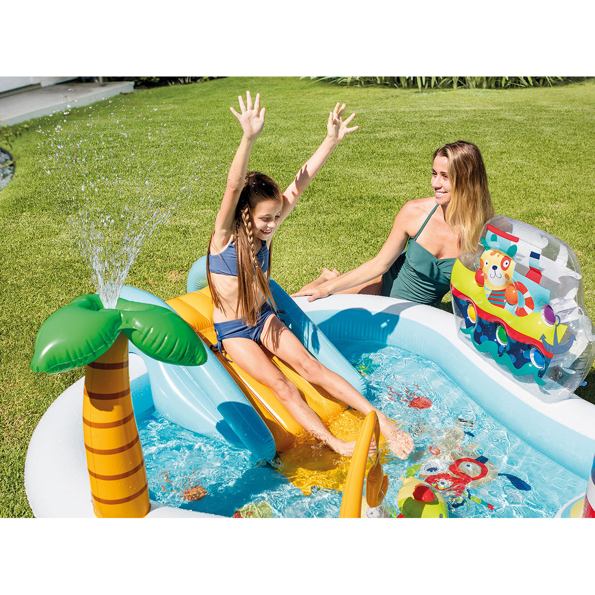 Intex Kid Friendly Inflatable Water Fishing Fun Play Toy Center, 48 Gal (Used)