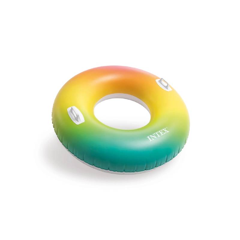 INTEX Inflatable Color Whirl Floating Tube Raft with Handles - Open box (2 Pack)