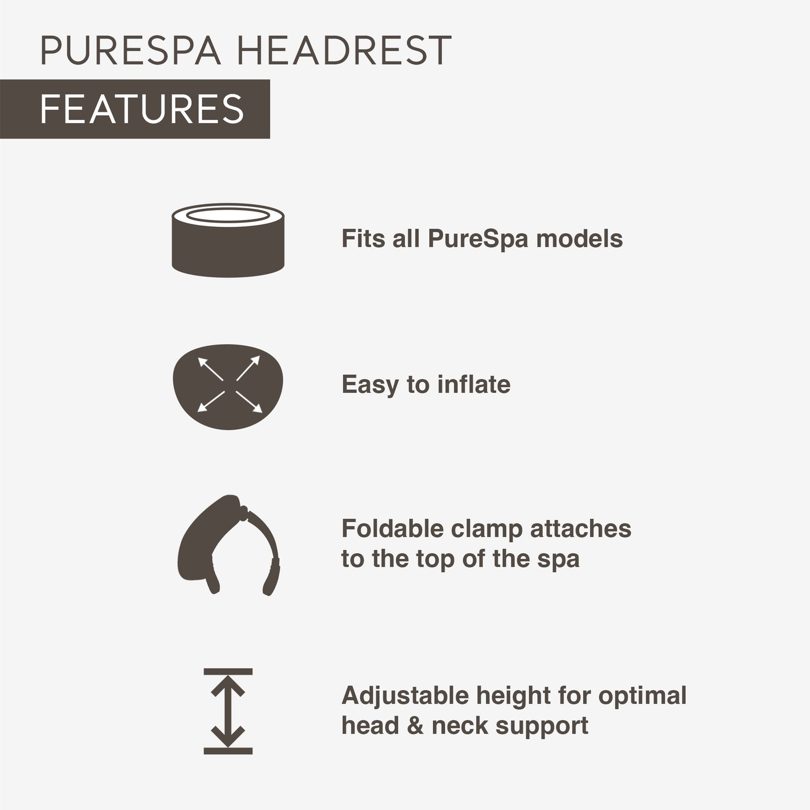 Intex Adjustable Spa Headrest with Head and Neck Support for Pool, Lawn, and Spa - VMInnovations