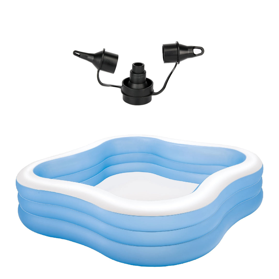 Intex 120V Quick Fill Air Pump & Intex 90in x 90in x 2in Inflatable Kids Pool