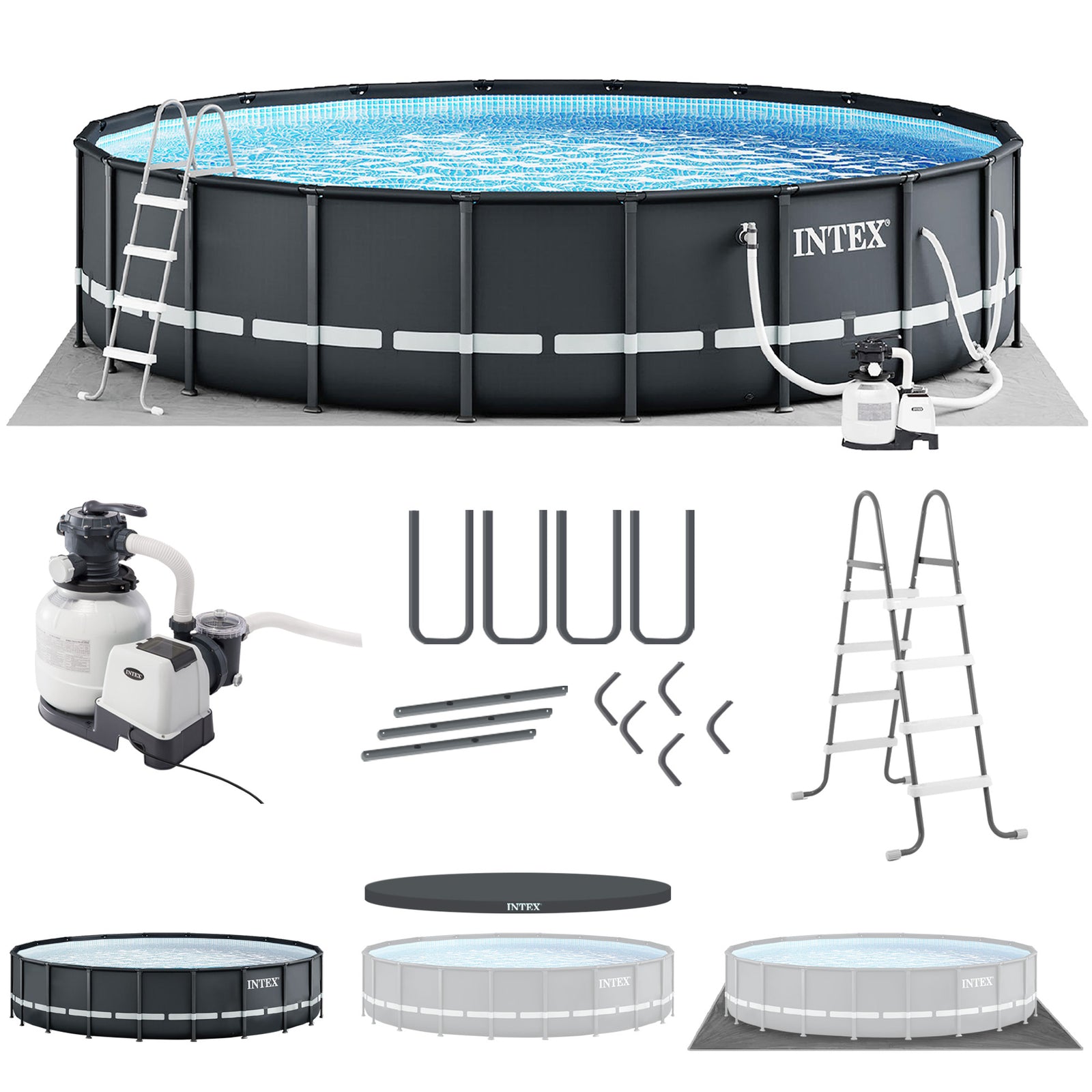 Intex 26333EH 20' x 48" Round Ultra XTR Frame Swimming Pool Set with Filter Pump - VMInnovations