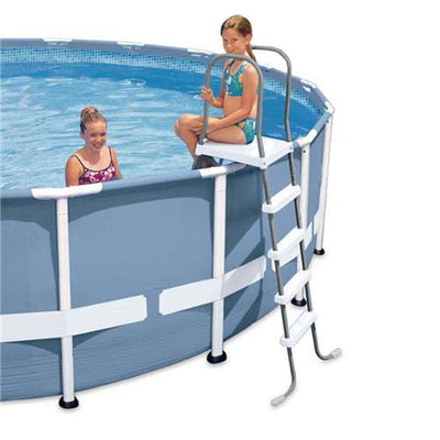 Intex Steel Frame Above Ground Swimming 52" Wall Height Pool Ladder (Brown Box)