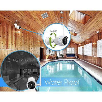 SereneLife IP WIFI 720p Remote App Control Waterproof Security Camera (4 Pack)