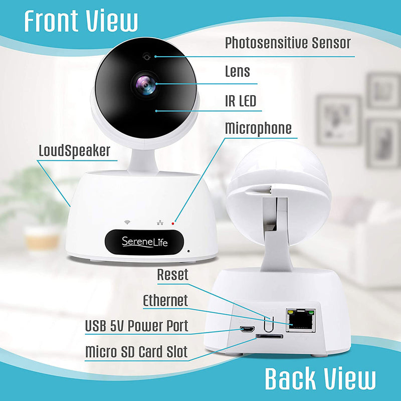 SereneLife IPCAMHD15 and IPCAMHD30 WIFI 720p Security Cameras with App Control
