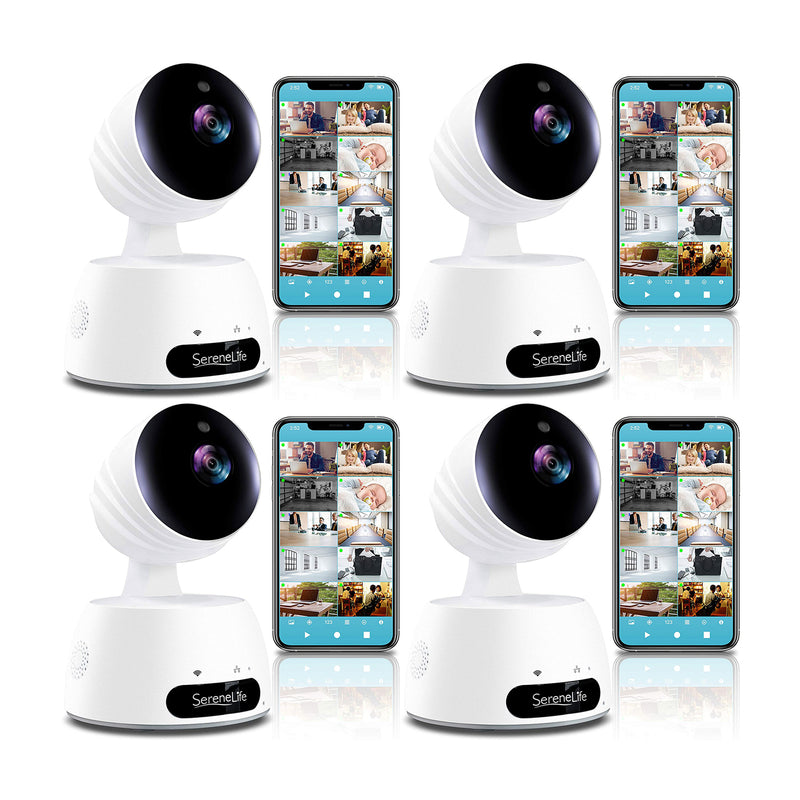 SereneLife IP WIFI 720p HD Security Camera with Remote App Control (4 Pack)