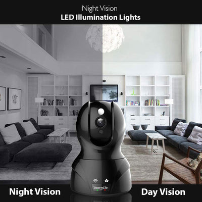 SereneLife IP WIFI 1080p HD Remote App Control Security Camera, Black (Open Box)