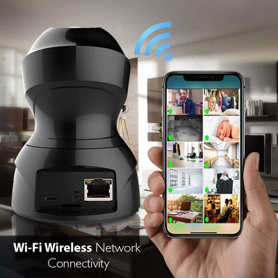 SereneLife IP WIFI 1080p HD Remote App Control Security Camera, Black (Open Box)