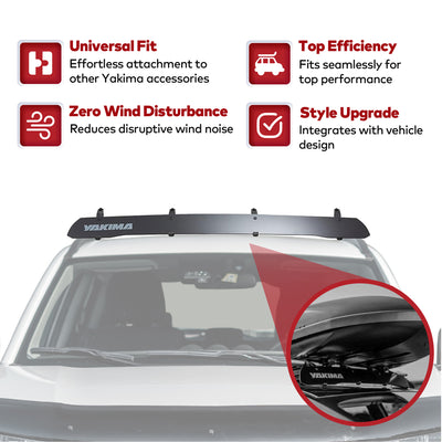 Yakima WindShield 52 Inch Roof Rack Wind Fairing, Compatible w/StreamLine Towers