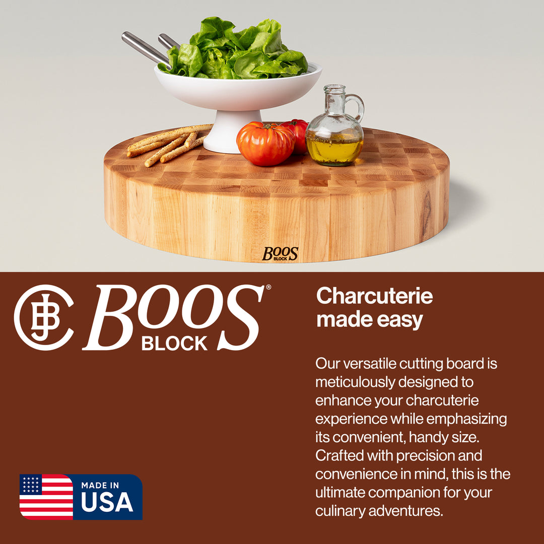 John Boos Medium Maple Wood End Grain Cutting Board for Kitchen, 24" x 24" x 4" - VMInnovations