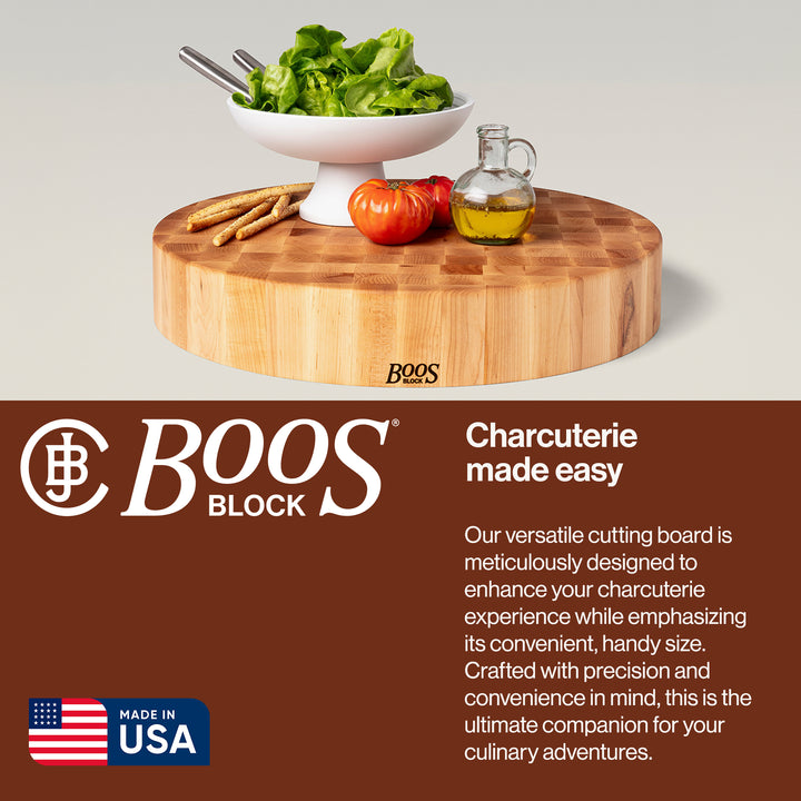 John Boos Medium Maple Wood End Grain Cutting Board for Kitchen, 24" x 24" x 4" - VMInnovations