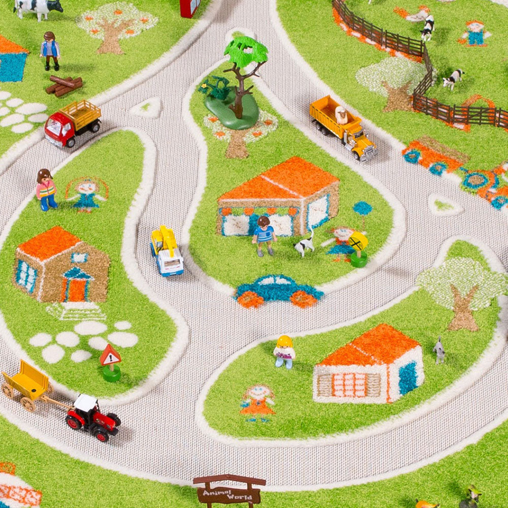 IVI 3D Play Carpets 59 x 39-inch Farm Rug and Educational Toddler Mat, Medium - VMInnovations