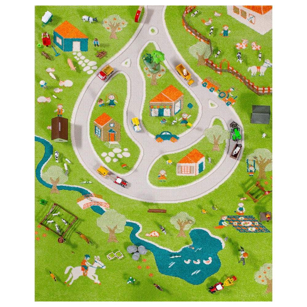 IVI 3D Play Carpets 59 x 39-inch Farm Rug and Educational Toddler Mat, Medium - VMInnovations