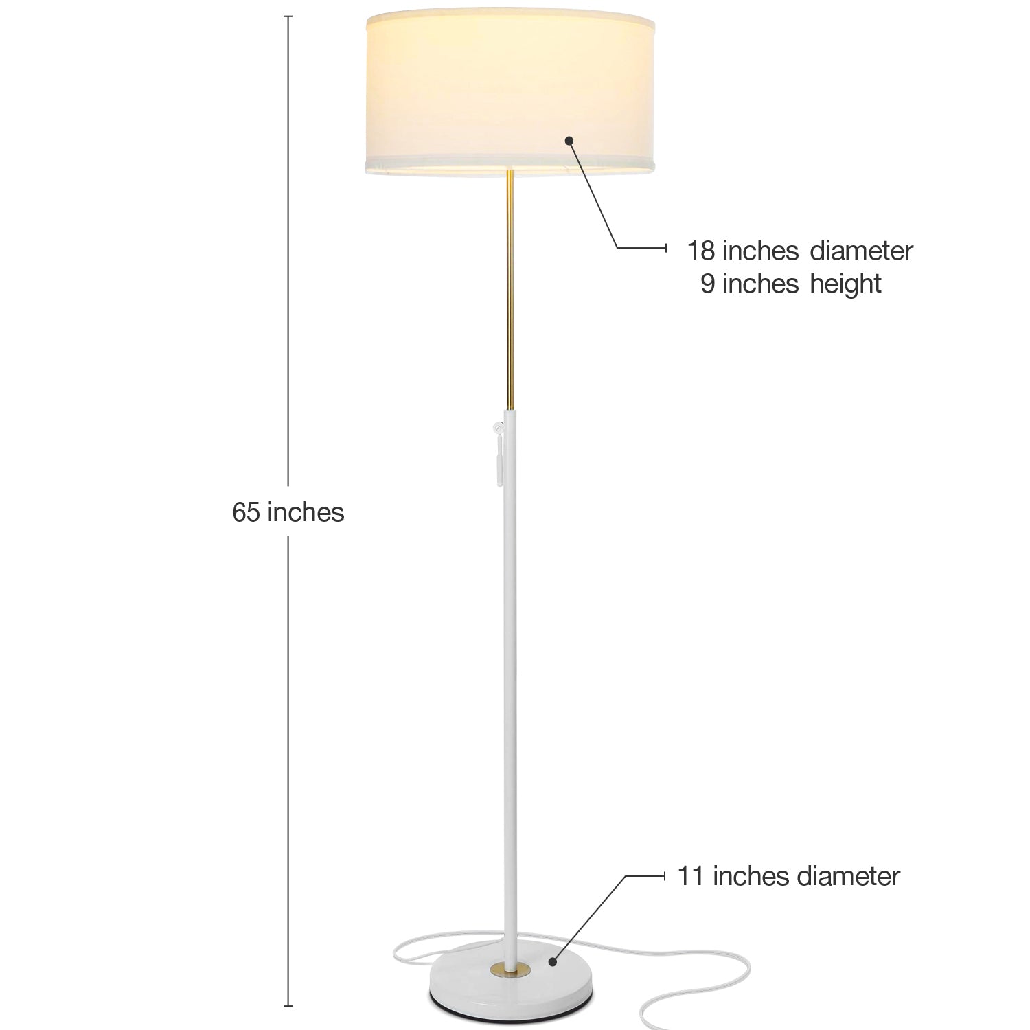 Brightech Telescope Tall Modern Free Standing Floor Lamp w/ LED Light (Used)