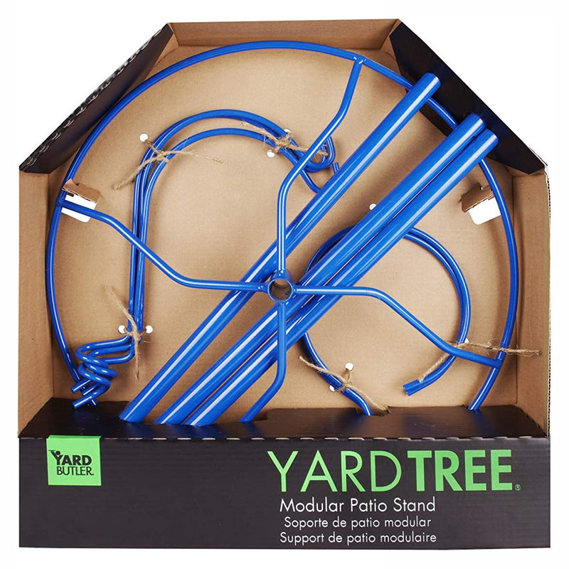 Yard Butler IYT-5BLU Outdoor 84 Inch Tall Yard Tree with 3 Shepherds Hooks, Blue
