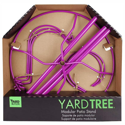 Yard Butler IYT-5PUR Outdoor 84 Inch Yard Tree with 3 Shepherds Hooks, Purple - VMInnovations