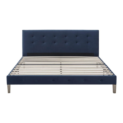 Classic Brands Seattle Modern Tufted Platform Bed Frame, King, Antonio Sapphire