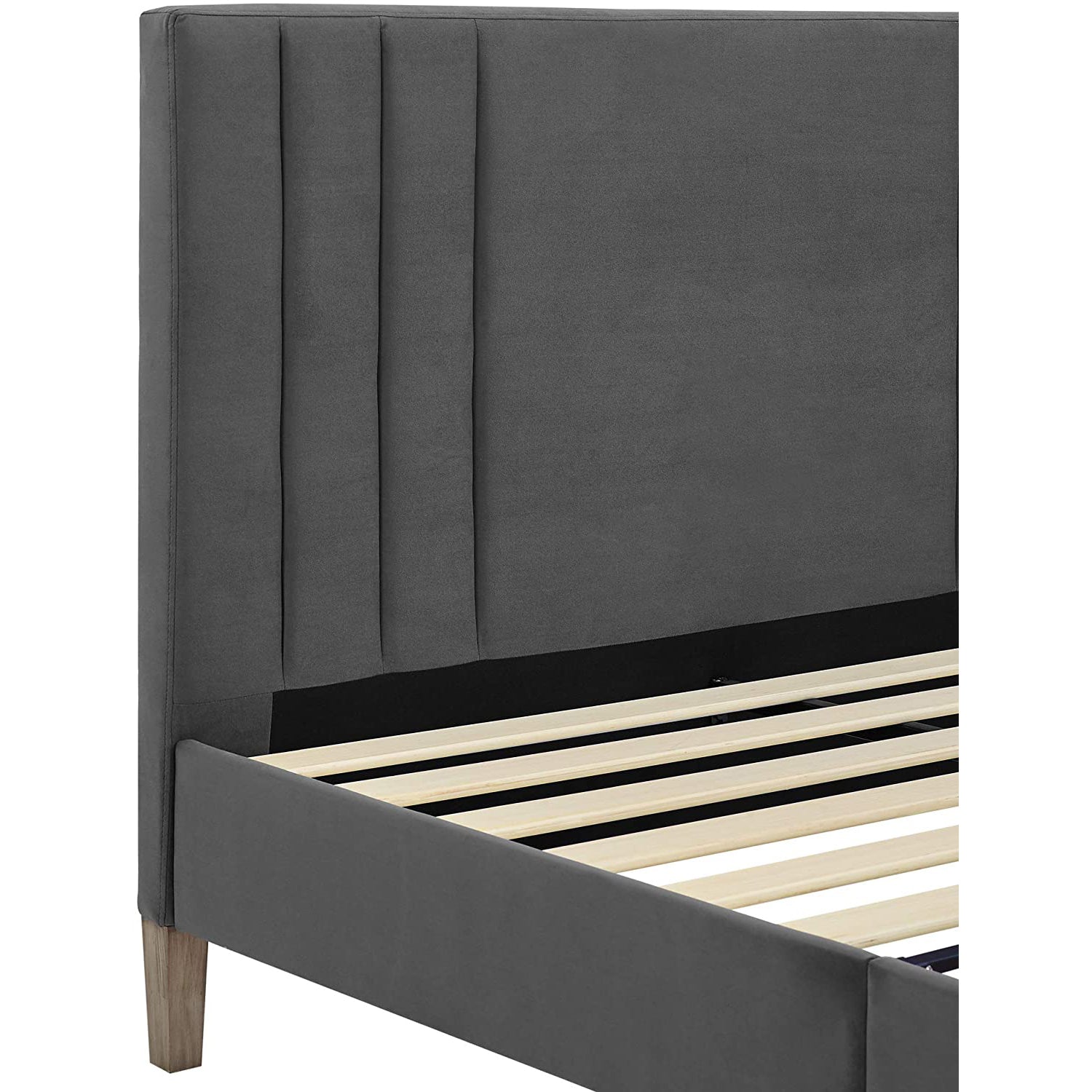 Classic Brands Chicago Tufted Platform Slat Bed Frame, Queen, Antonio Mid Night