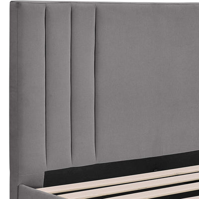 Classic Brands Chicago Tufted Upholstered Platform Bed Frame, King, Light Gray