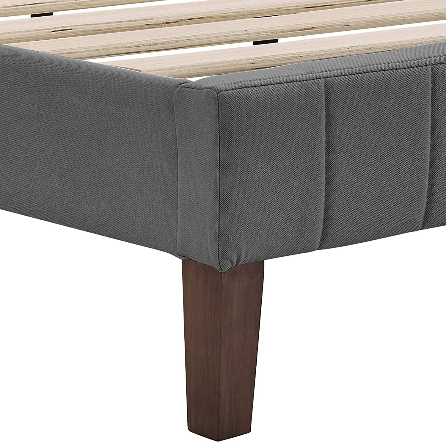 Classic Brands Chicago Tufted Upholstered Platform Bed Frame, King, Light Gray