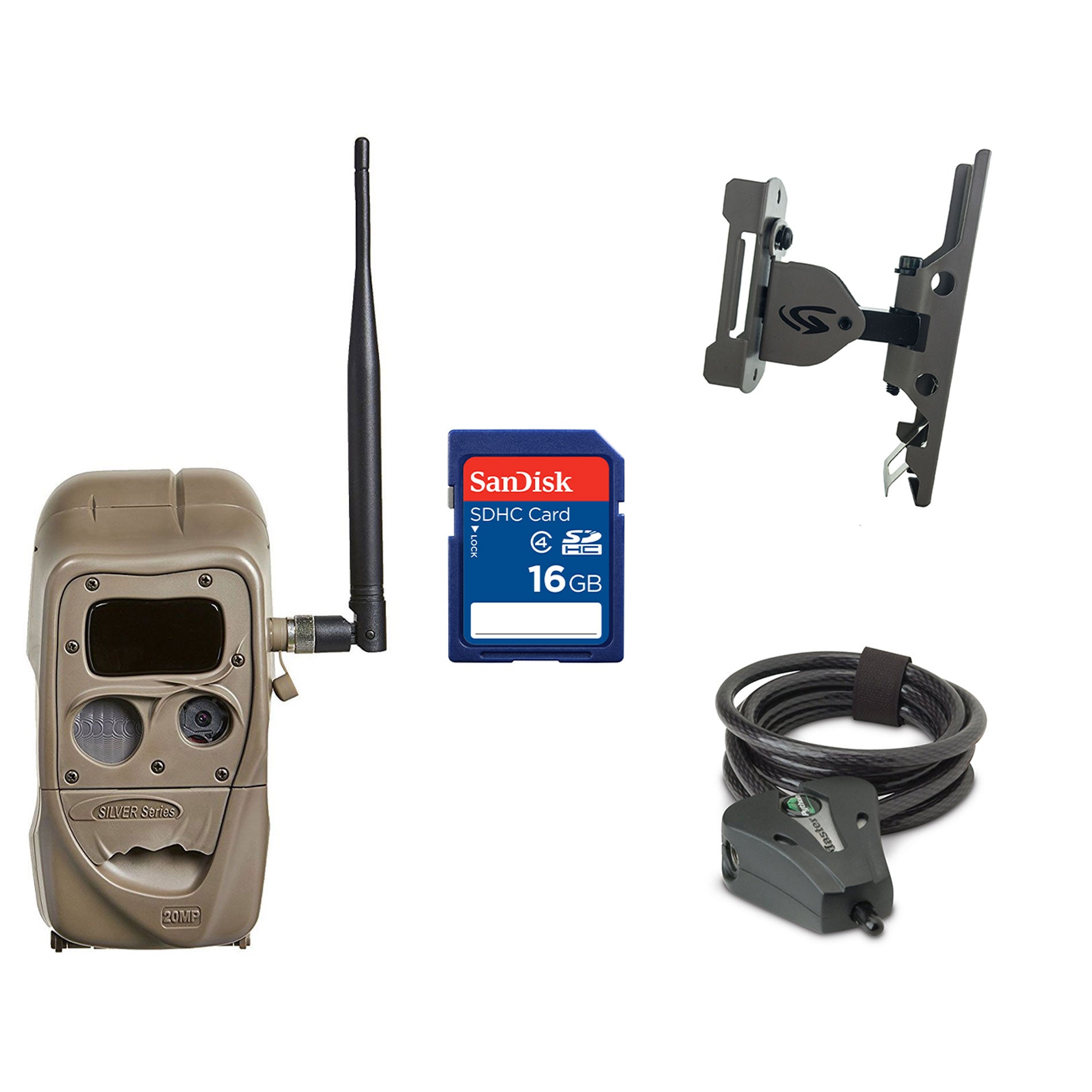 Cuddeback 20MP Game Camera + 16GB SD Card + Camera Mount + Security Cable - VMInnovations