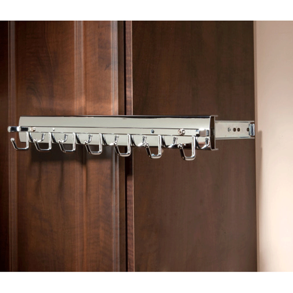 Rev-A-Shelf Sidelines CSWBRSL-14-SN-1 14 Inch Swivel Belt Rack, Satin Nickel
