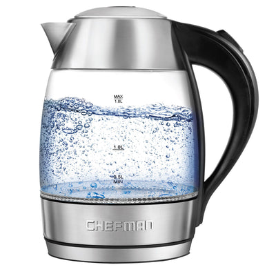 Chefman 1.8L Glass Electric Tea Kettle with Removable Tea Infuser (Refurbished) - VMInnovations