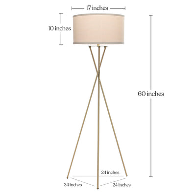 Brightech Jaxon Tripod Floor Lamp Standing Light with LED Bulb, Black (Used)