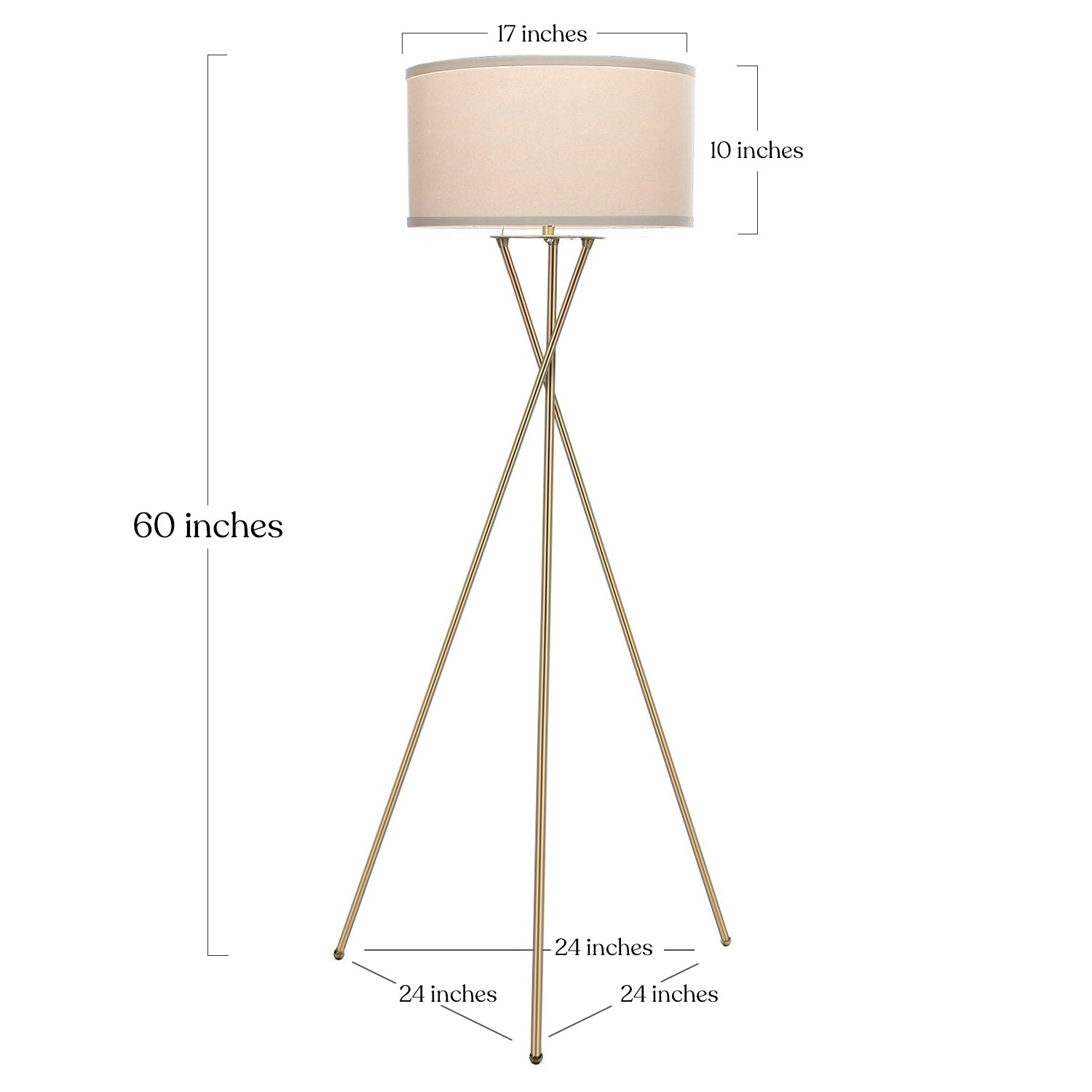 Brightech Jaxon Floor Lamp Standing Light with LED Light Bulb, Brass (Used)