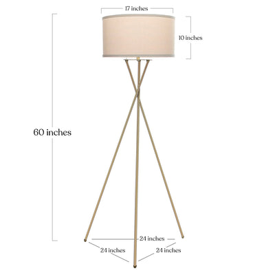 Brightech Jaxon Floor Lamp Standing Light with LED Light Bulb, Brass (Used)