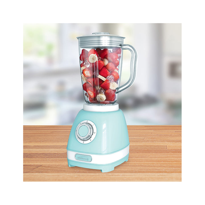 Brentwood Retro 2-Speed and Pulse Electric Blender w/ Glass Jar, Blue (Open Box)