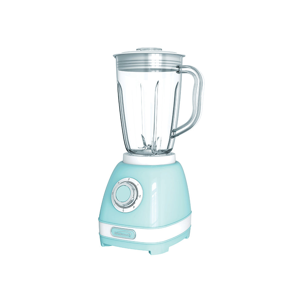 Brentwood Retro 2-Speed and Pulse Electric Blender w/ Glass Jar, Blue (Open Box) - VMInnovations
