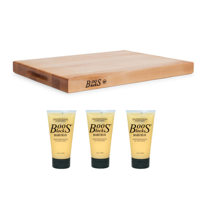 John Boos Commercial Series 20 Inch Maple Cutting Board and Care Cream (3 Pack)