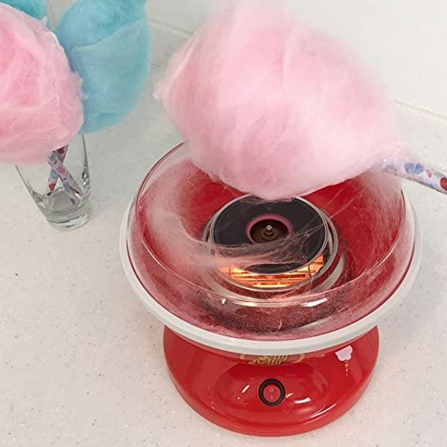Jelly Belly JB15897 Kitchen Countertop Cotton Candy Carnival Treat Machine, Red