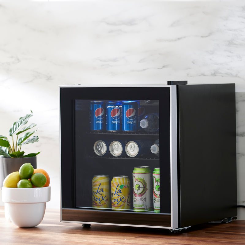 WANDOR 1.6 Cu.Ft Countertop Beverage Cooler Mini Fridge with Adjustable Shelf