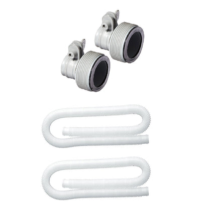 Intex Replacement Hose Adapter (Pair) w/ Pool Pump Replacement Hose (2 Pack) - VMInnovations