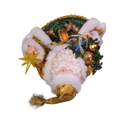 Kurt Adler 11.5 Inch Battery Operated Fabriche Nativity Scene Santa Figurine