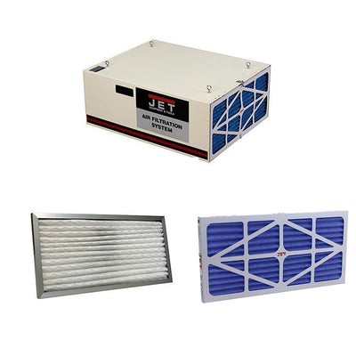 Jet 1000 CFM Air Filtration System w/ Pleated and Washable Replacement Filters
