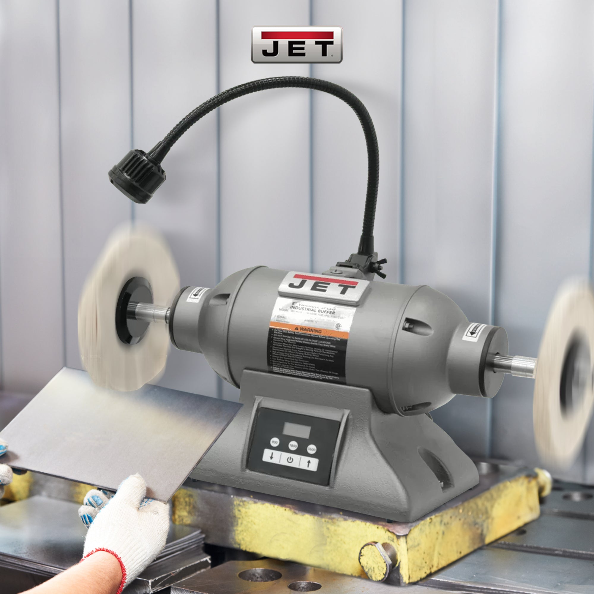 Jet 578218 8 Inch Variable High Speed Electric Industrial Metal Polisher Buffer