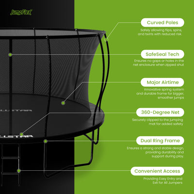 ALLSTAR 14' Trampoline for Kids Outdoor Backyard Play Equipment w/ Net & Ladder