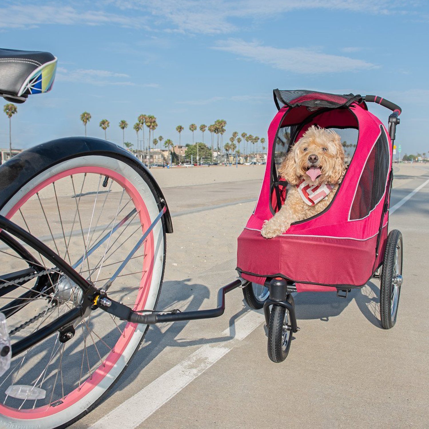 Petique All Terrain Pet Jogger w/ Large Bike Tires, Blazin' Berry (For Parts) - VMInnovations