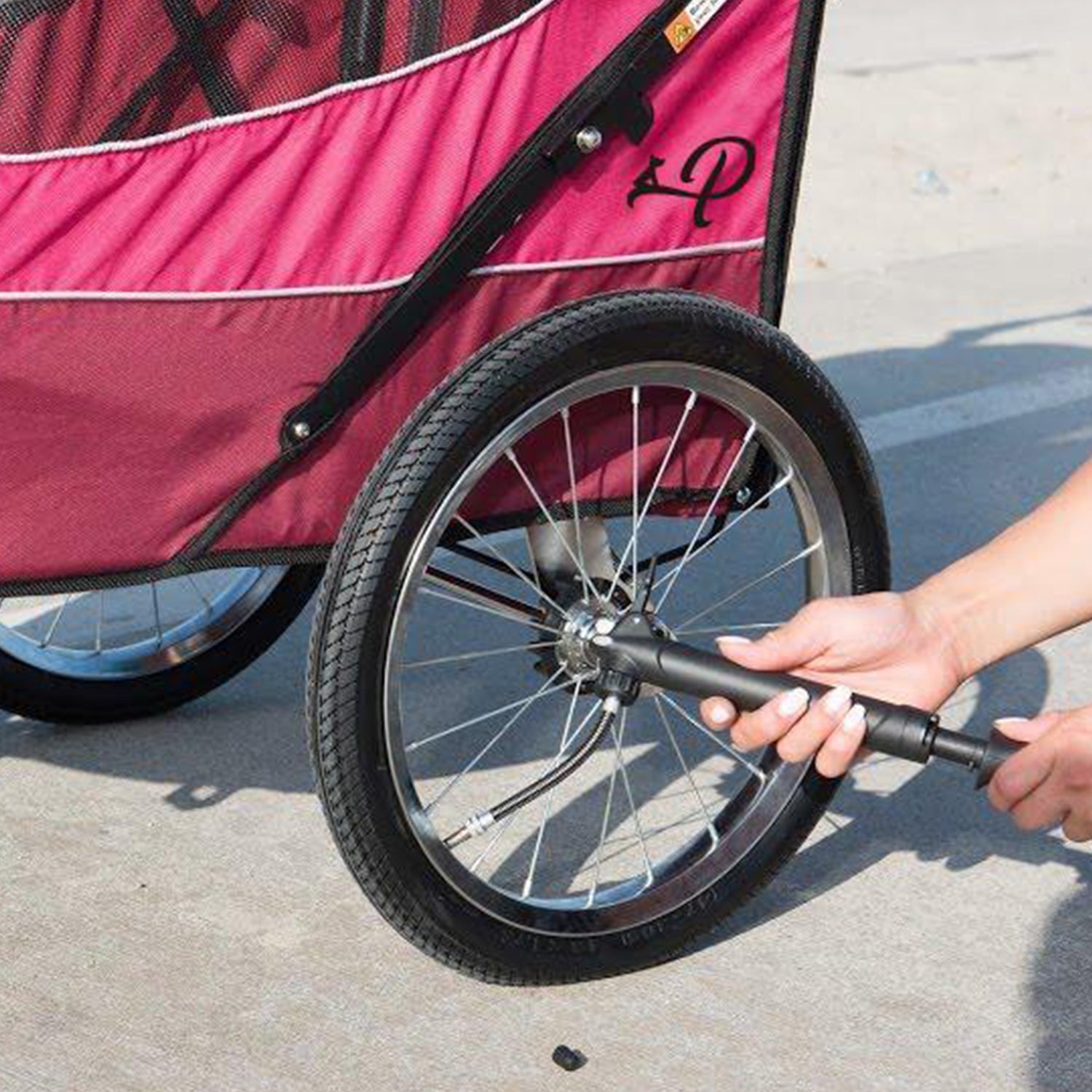 Petique All Terrain Pet Jogger w/ Large Bike Tires, Blazin' Berry (For Parts) - VMInnovations