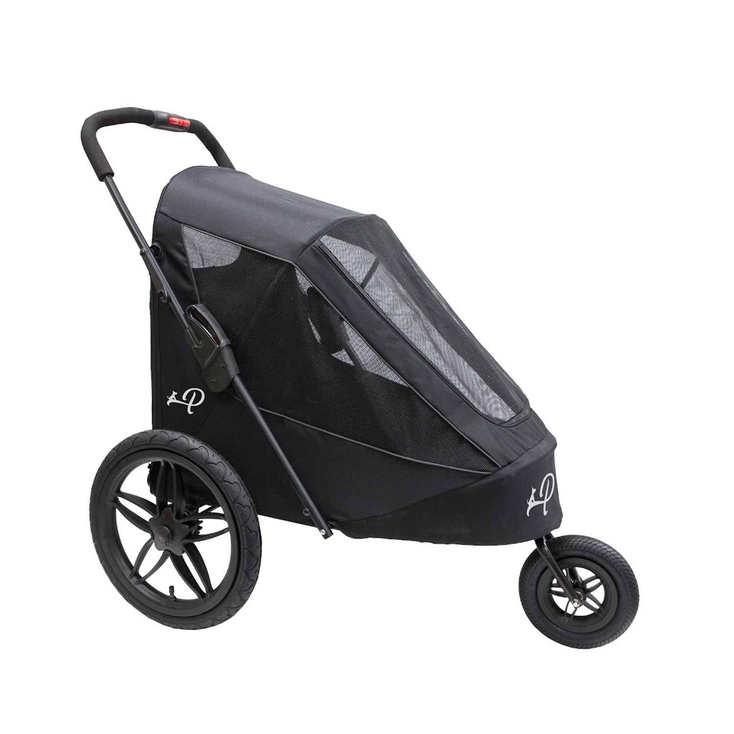 Petique Pet Mobile Breeze Jogger Stroller Cart w/ Mesh Windows, Black (Open Box) - VMInnovations