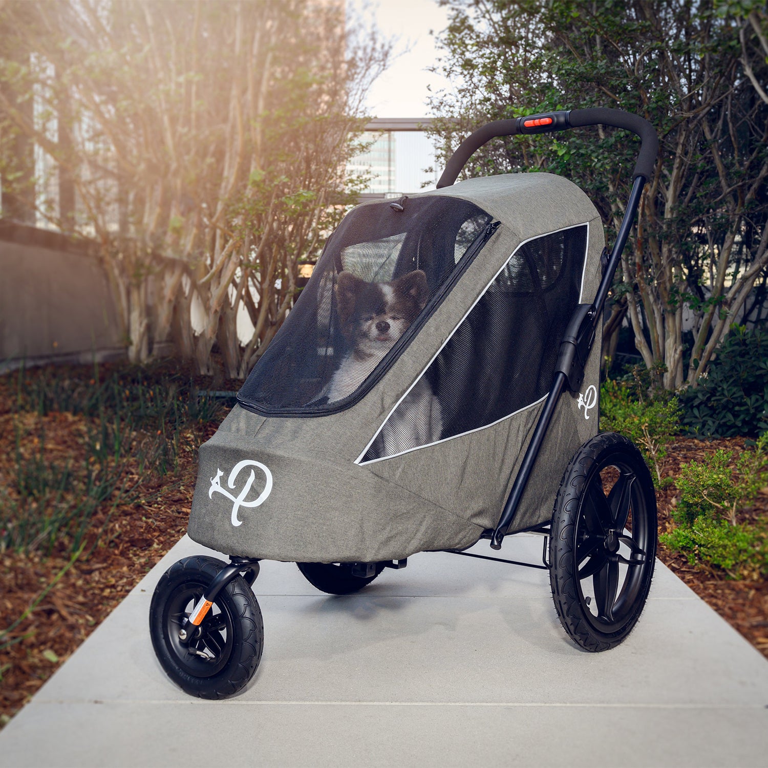 Petique Pet Mobile Breeze Jogger Stroller Cart w/ Mesh Windows, Black (Open Box) - VMInnovations