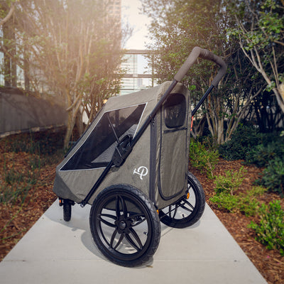 Petique Pet Mobile Breeze Jogger Stroller Cart w/ Mesh Windows, Black (Open Box) - VMInnovations