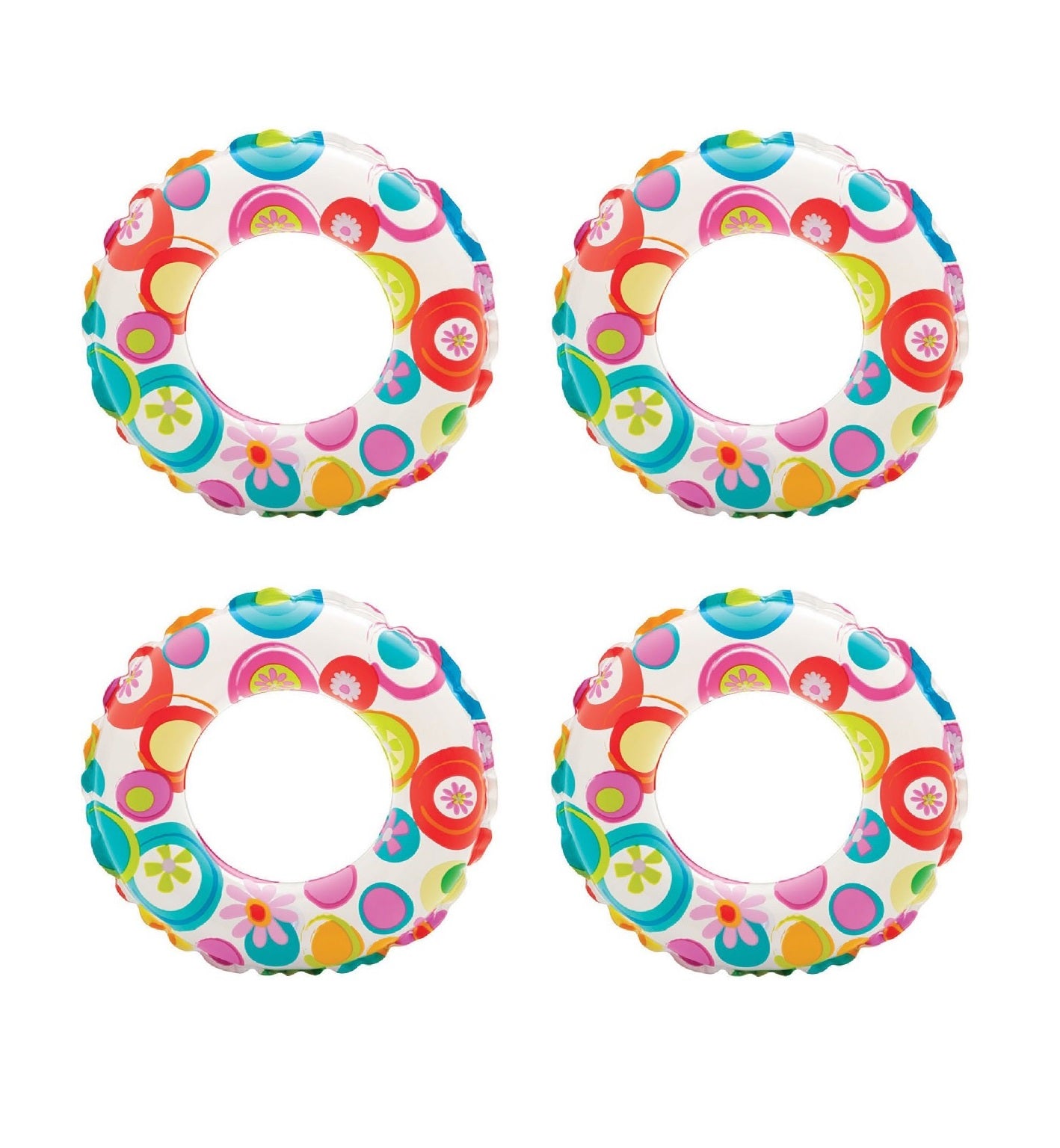 Intex 20-Inch Inflatable Kids Swim Ring Tube  Pool Float (4 Pack)