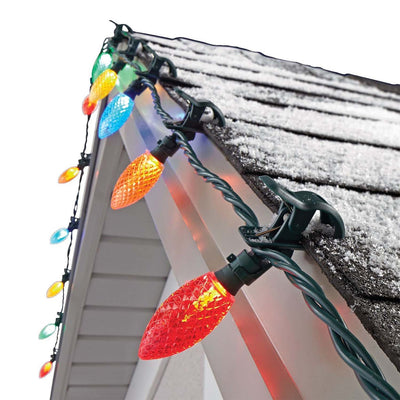 NOMA Quick Clip 66.8' LED Oudoor Christmas String Lights, 100 Multi-Color Bulbs - VMInnovations