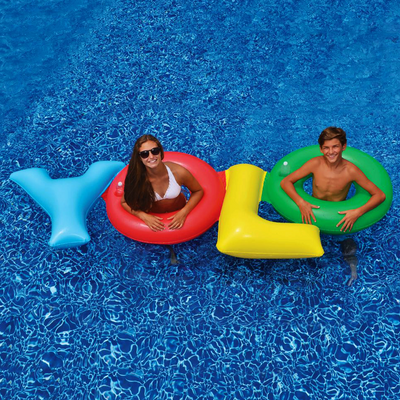 Swimline 90631 YOLO You Only Live Once Inflatable Swimming Pool Toy Raft Float